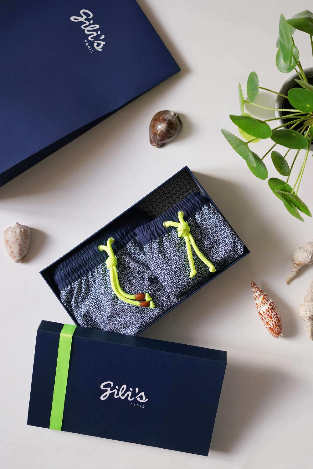 gilis Le pack de shorts de bain papa / garçon - Navy Azulejos