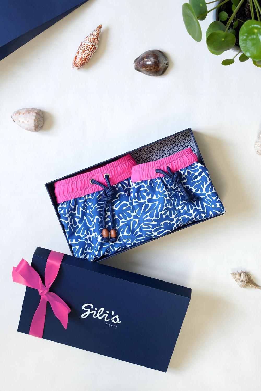 gilis Le pack de shorts de bain papa / garçon - Navy Maupiti