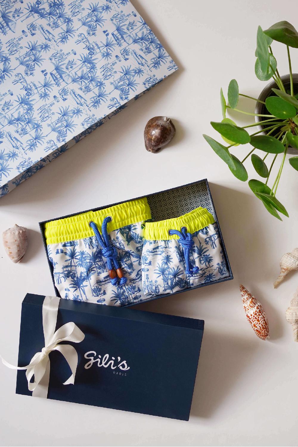 gilis Le pack de shorts de bain papa / garçon - Toile balinaise