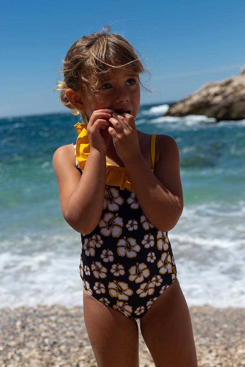 gilis Maillot de bain une pièce Flores - Huahine L' asymétrique à volant pour petite fille