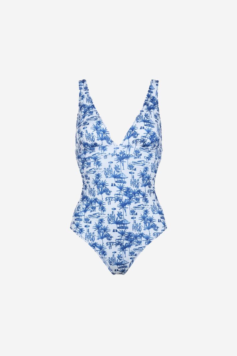 Gilis Maillot De Bain Une Pièce Isaure - Toile Balinaise L' Iconique Décolleté En V à Larges Bretelles