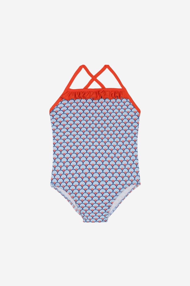 Gilis Maillot De Bain Une Pièce Java - Blue Sensu Le Décolleté Droit à Volant Pour Petite Fille