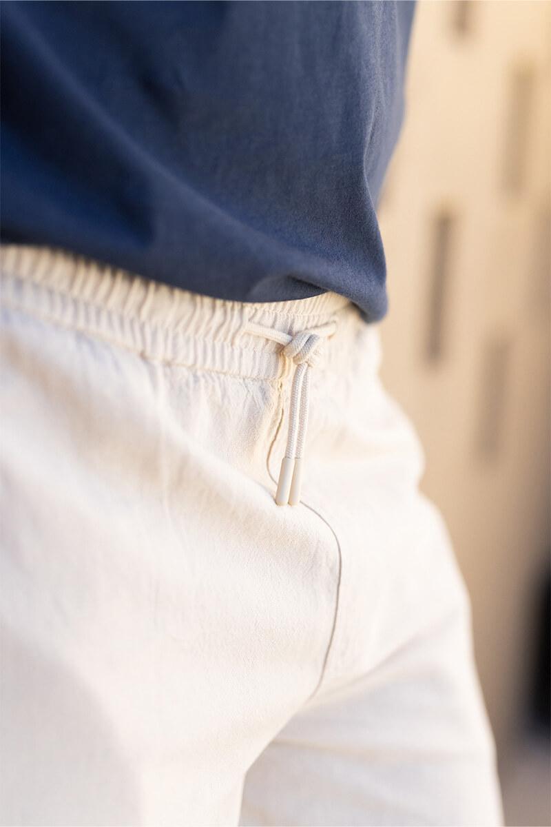 Gilis Pantalon Beige En Coton Et Lin 80% Coton Et 20% Lin