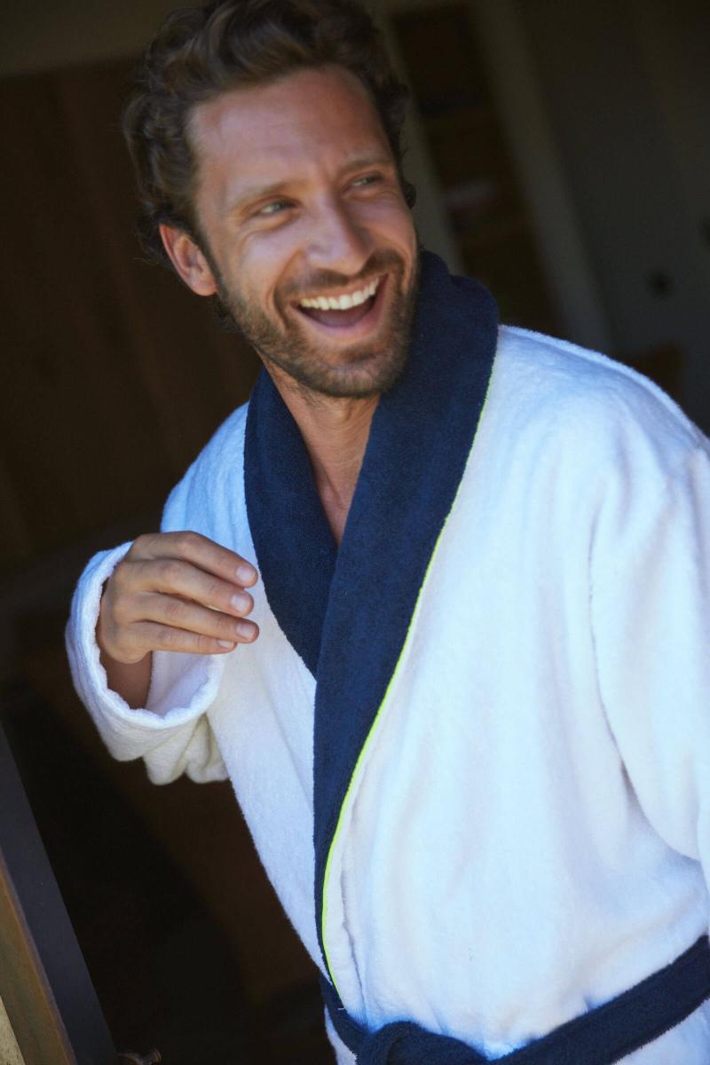 Gilis Peignoir Blanc En Coton Bouclette En Coton Extra Moelleux