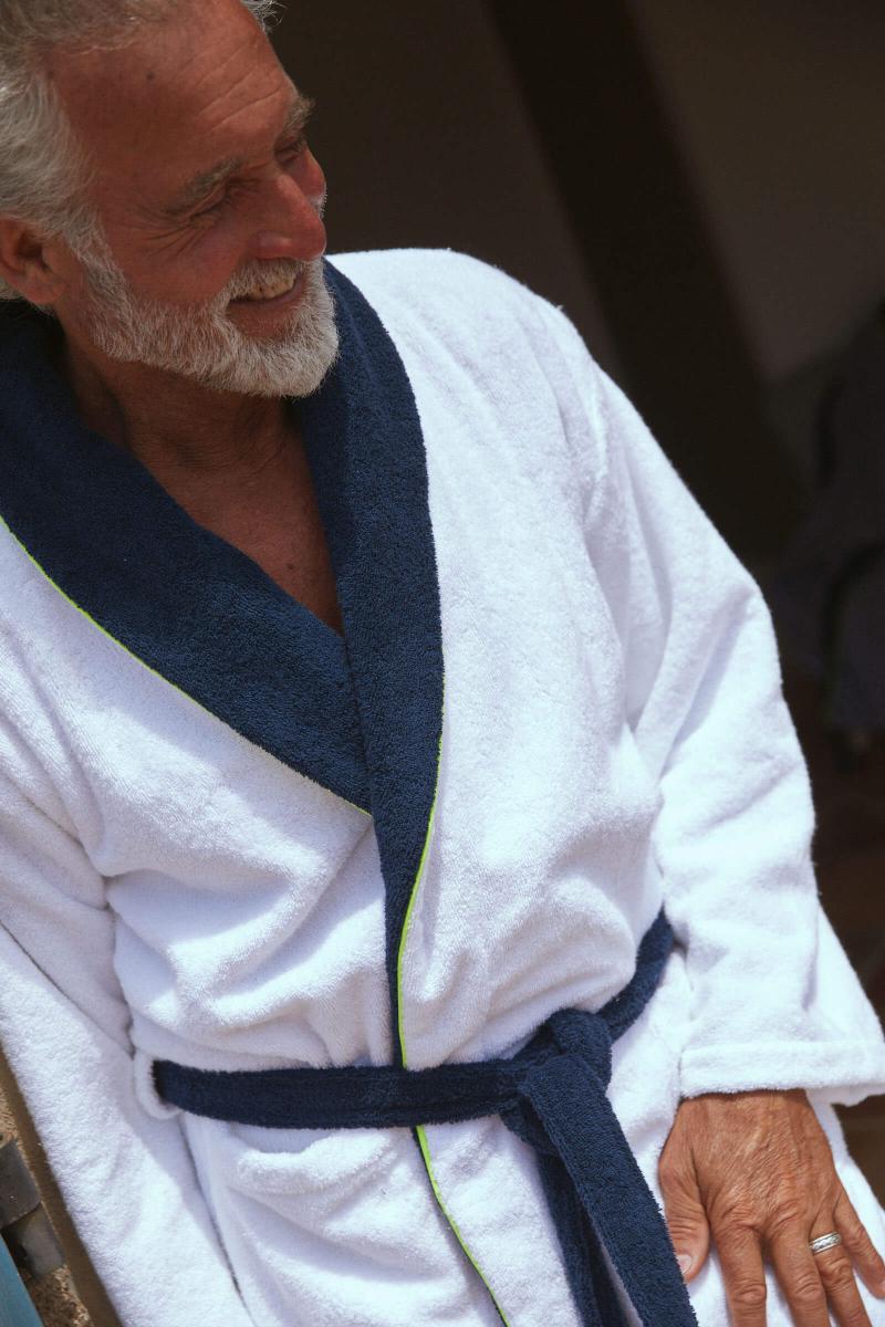 Gilis Peignoir Blanc En Coton Bouclette En Coton Extra Moelleux