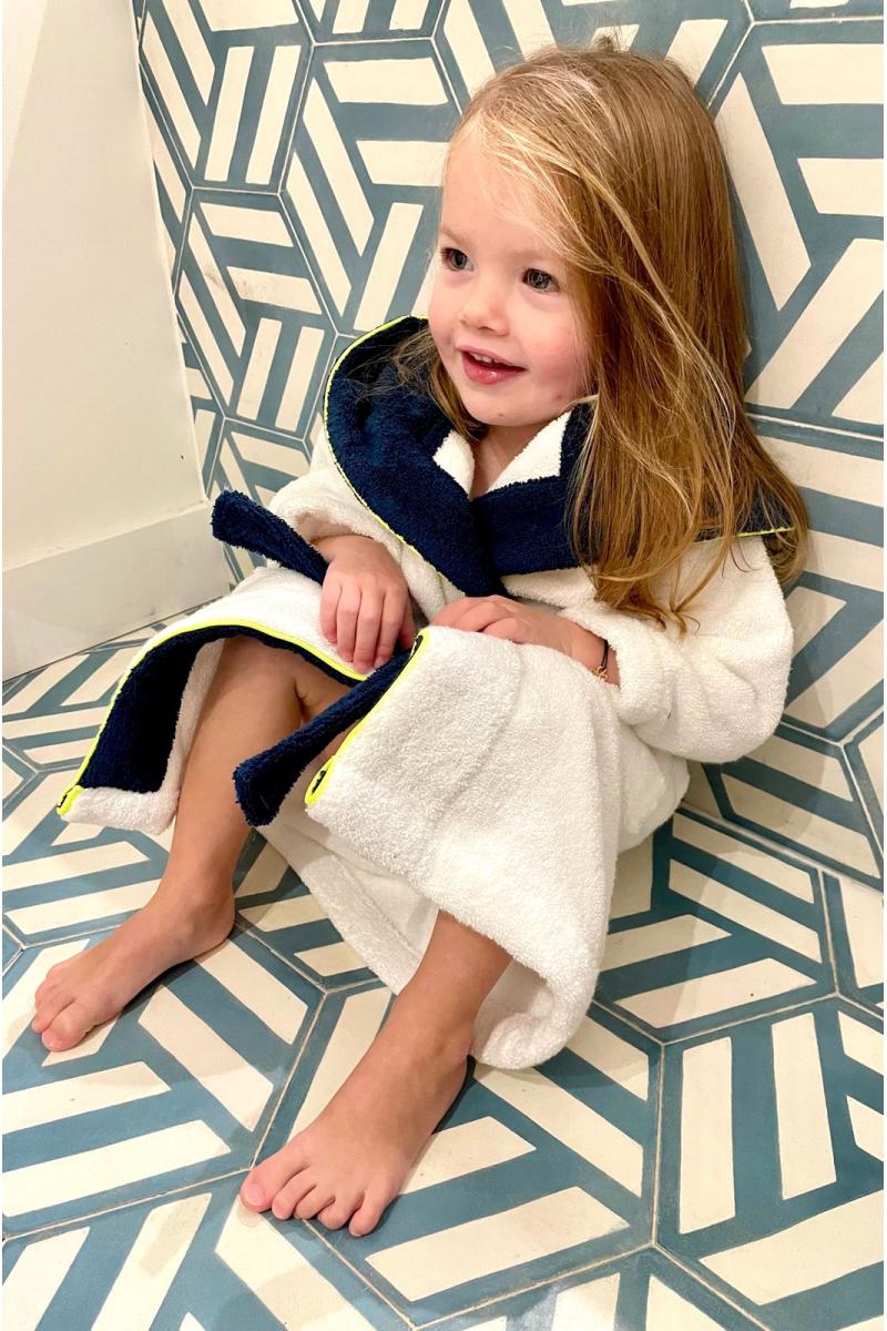 Gilis Peignoir Blanc En Coton Bouclette - Enfant En Coton Extra Moelleux