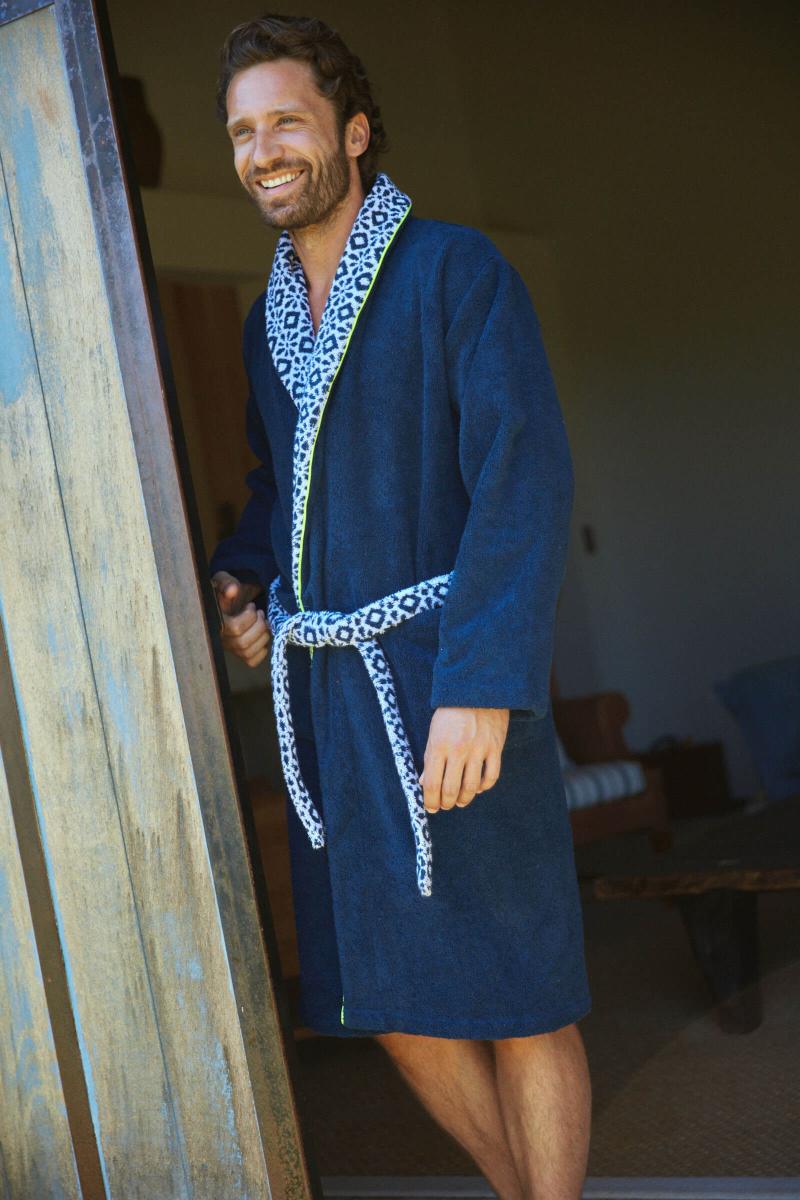 gilis Peignoir en coton bouclette - Col Azulejos En coton extra moelleux