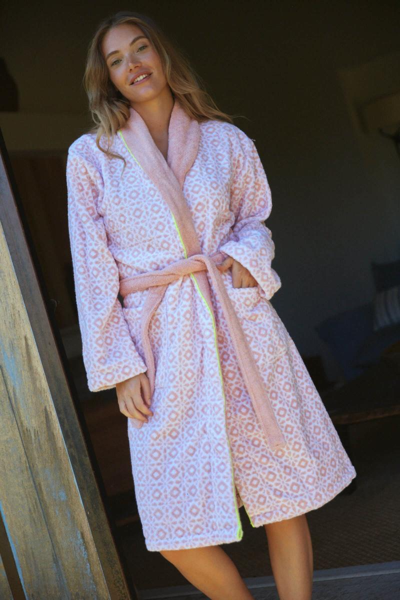 gilis Peignoir en coton bouclette - Full Azulejos En coton extra moelleux