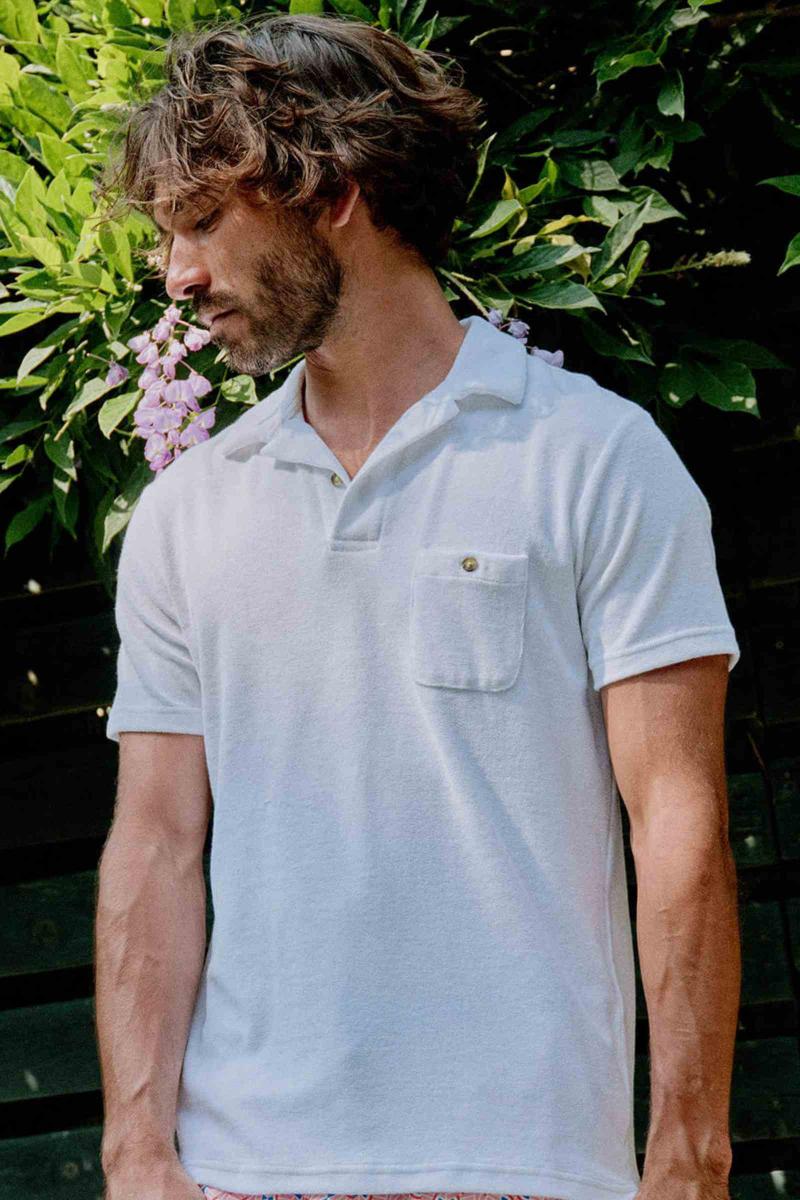 Gilis Polo Blanc En éponge En Coton Doux Et Absorbant Certifié OEKO-TEX