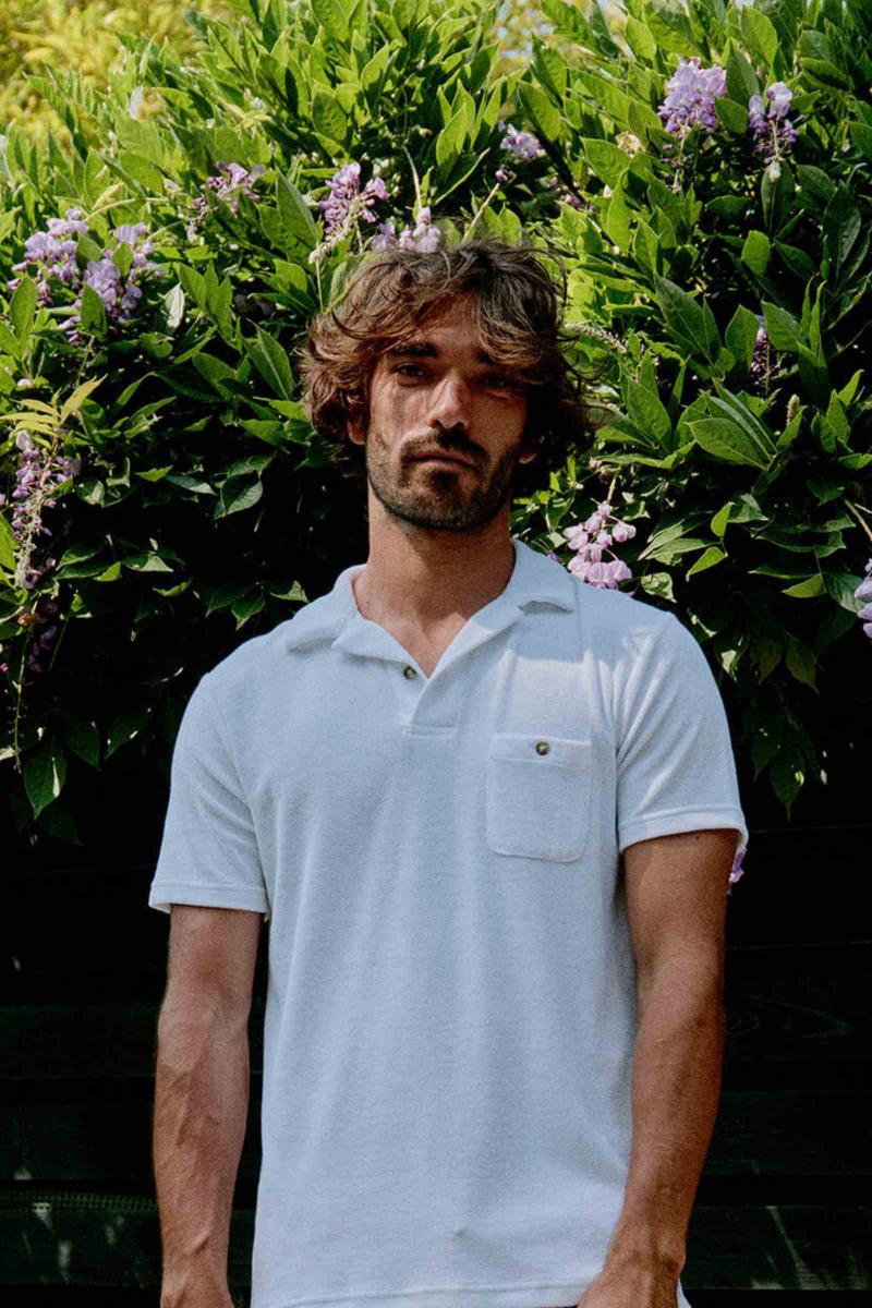 Gilis Polo Blanc En éponge En Coton Doux Et Absorbant Certifié OEKO-TEX