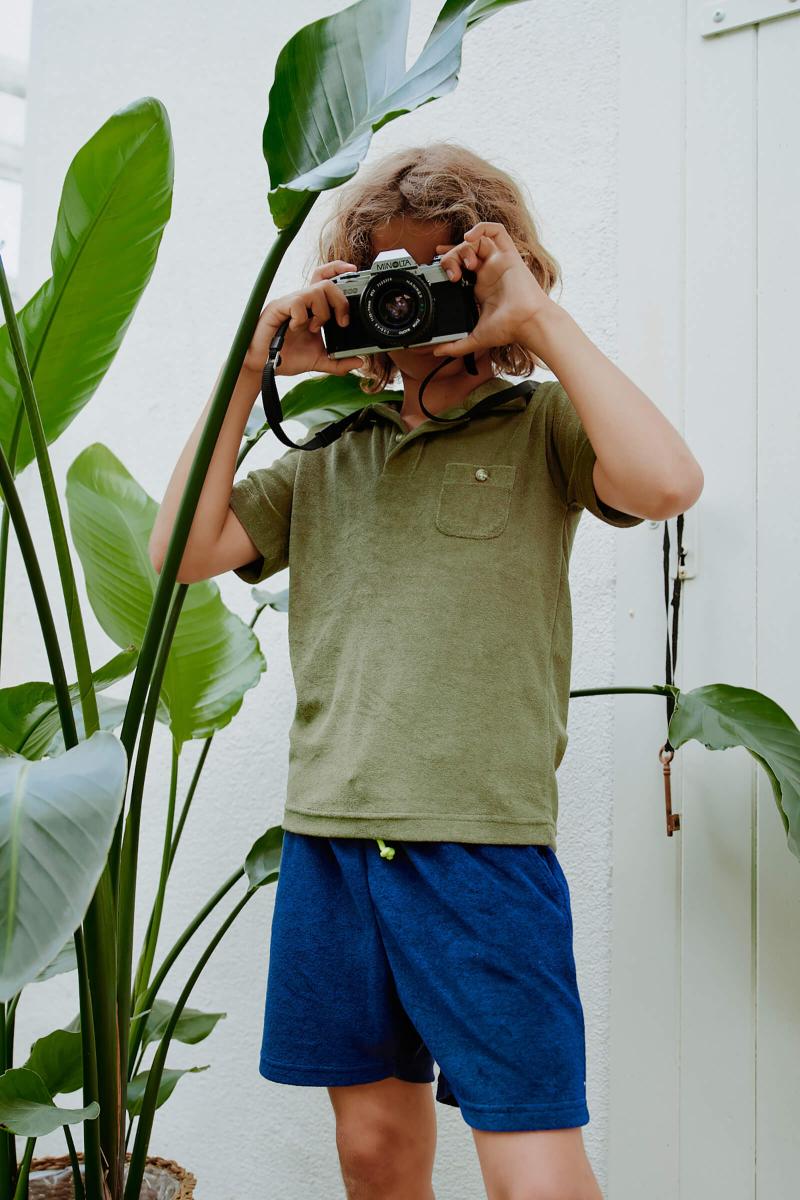 Gilis Polo Kaki En éponge En Coton Doux Et Absorbant Certifié OEKO-TEX