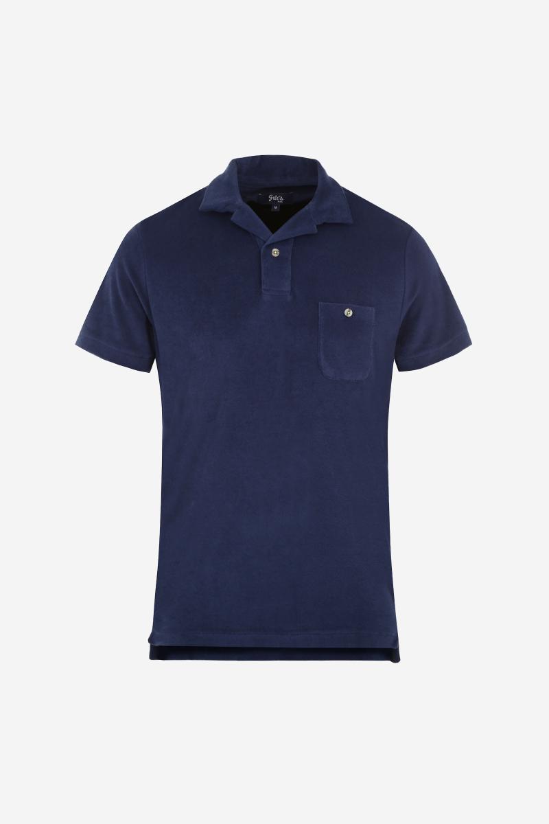 Gilis Polo Navy En éponge En Coton Doux Et Absorbant Certifié OEKO-TEX
