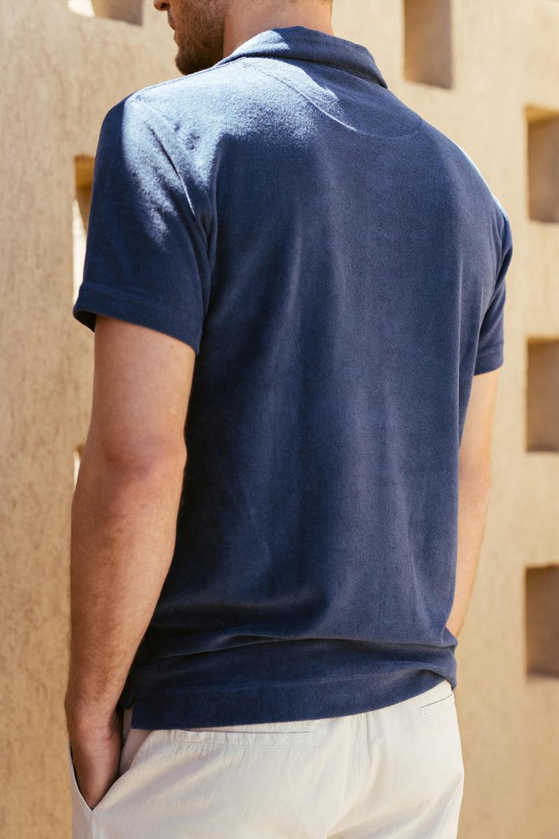 Gilis Polo Navy En éponge En Coton Doux Et Absorbant Certifié OEKO-TEX