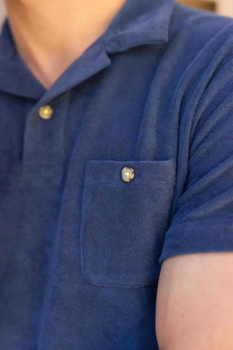 Gilis Polo Navy En éponge En Coton Doux Et Absorbant Certifié OEKO-TEX