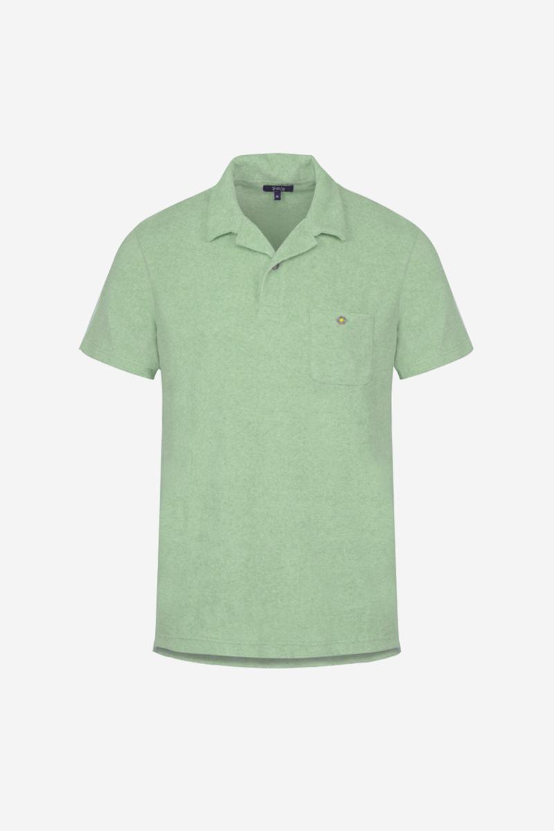 Gilis Polo Vert Amande En éponge En Coton Doux Et Absorbant Certifié OEKO-TEX