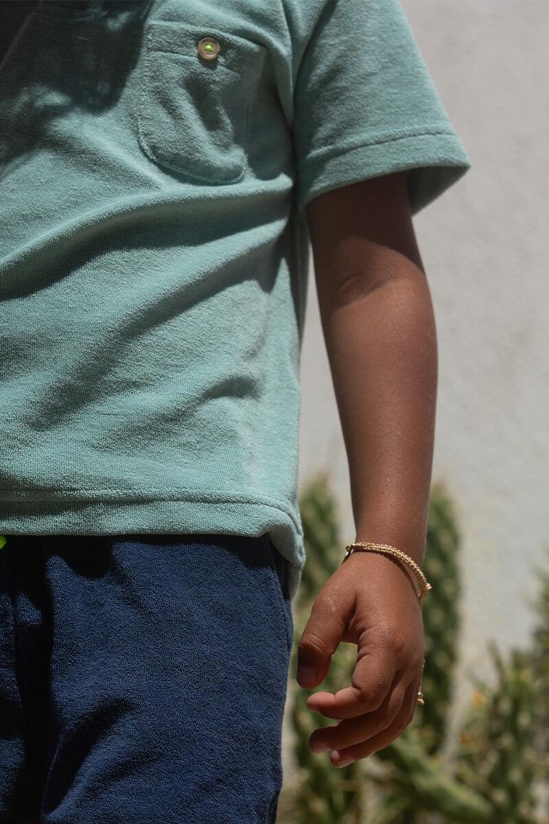 Gilis Polo Vert Amande En éponge En Coton Doux Et Absorbant Certifié OEKO-TEX