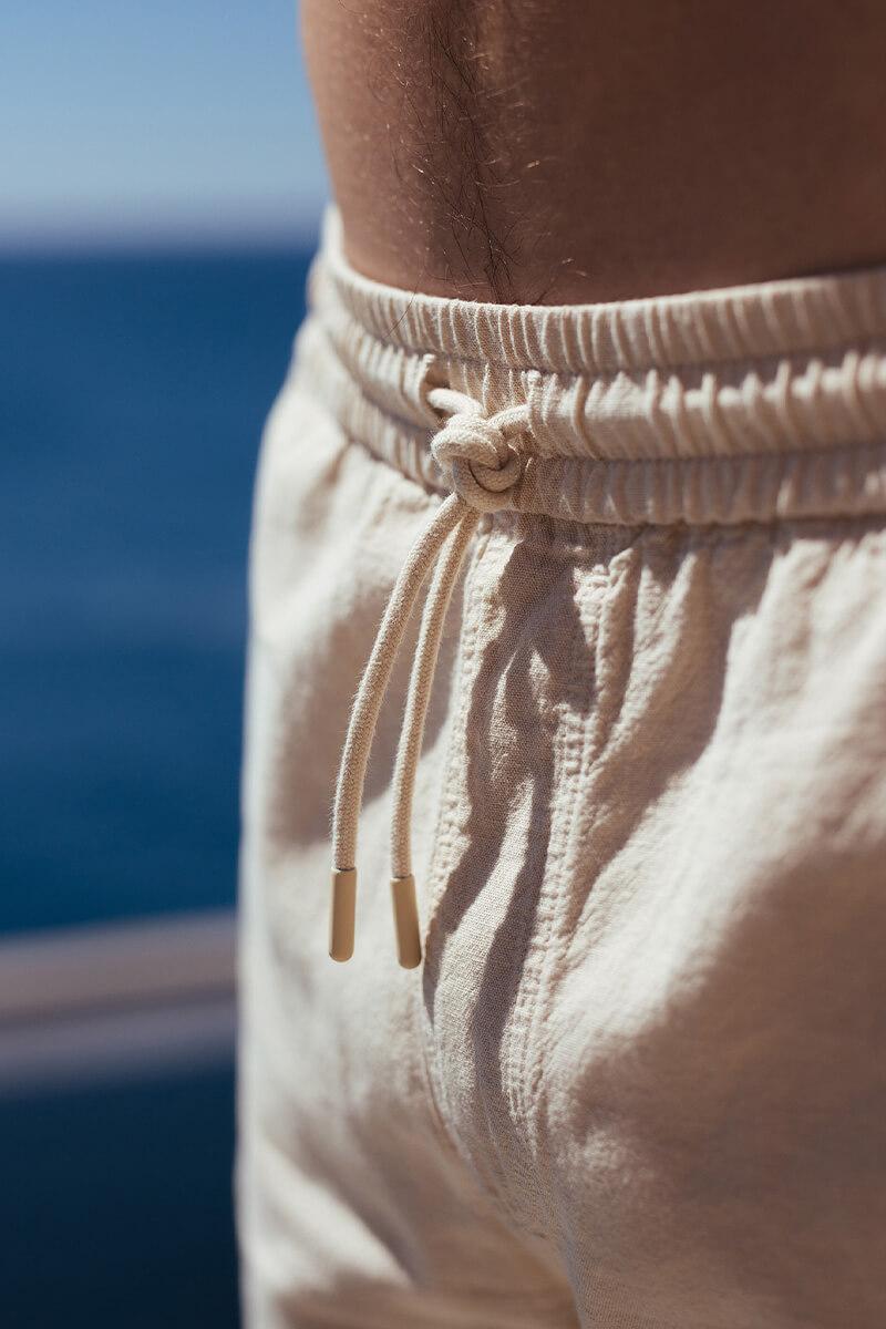 Gilis Short Beige En Coton Et Lin 80% Coton Et 20% Lin