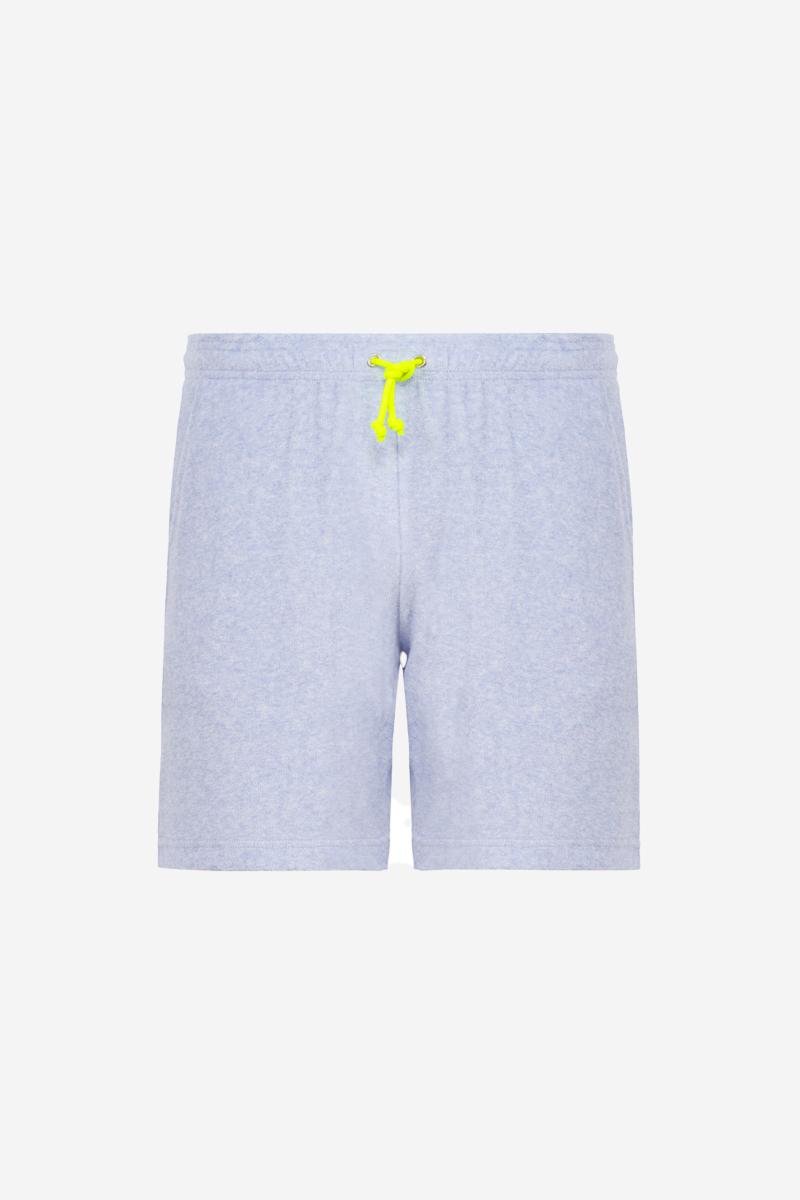 Gilis Short Bleu Chiné En éponge En Coton Doux Et Absorbant Certifié OEKO-TEX