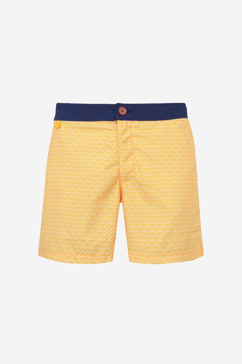 Gilis Short De Bain Air - Lemon Nagoya L' élégant à Ceinture Plate Boutonnée