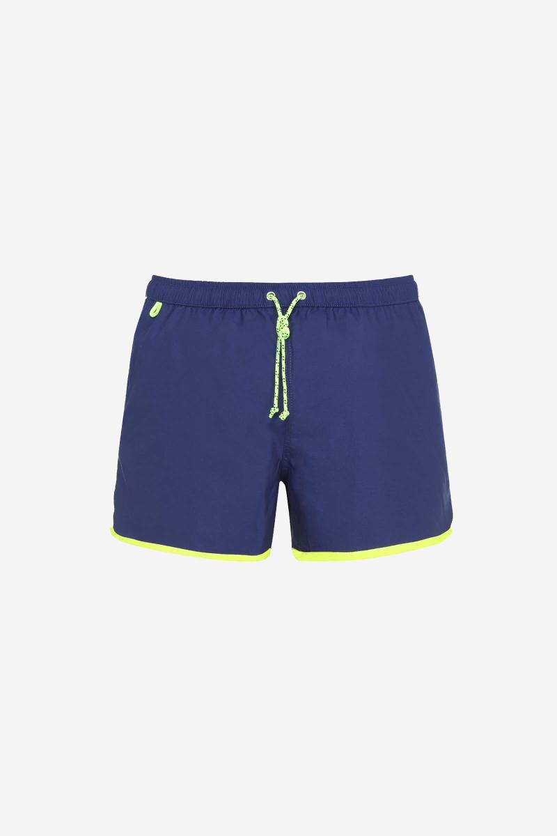 Gilis Short De Bain Court Komodo - Intense Blue Le Rétro Et Sportif à Ceinture élastiquée