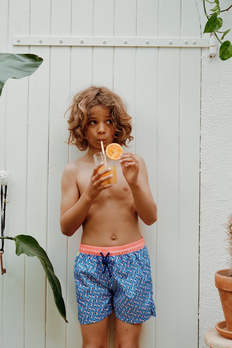 Gilis Short De Bain Meno - Blue Cali Ceinture élastiquée