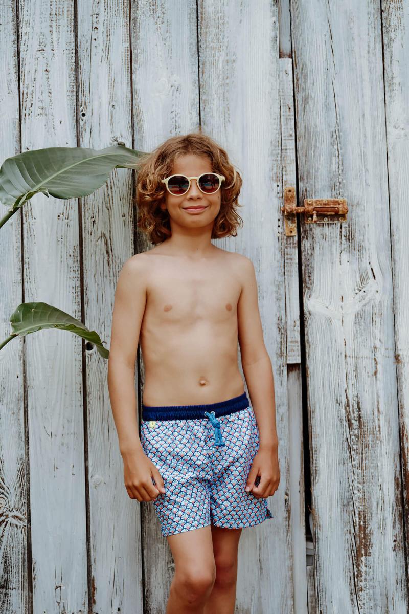 Gilis Short De Bain Meno - Blue Sensu Ceinture élastiquée