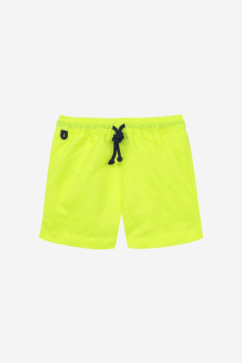 Gilis Short De Bain Meno - Jaune Fluo Ceinture élastiquée