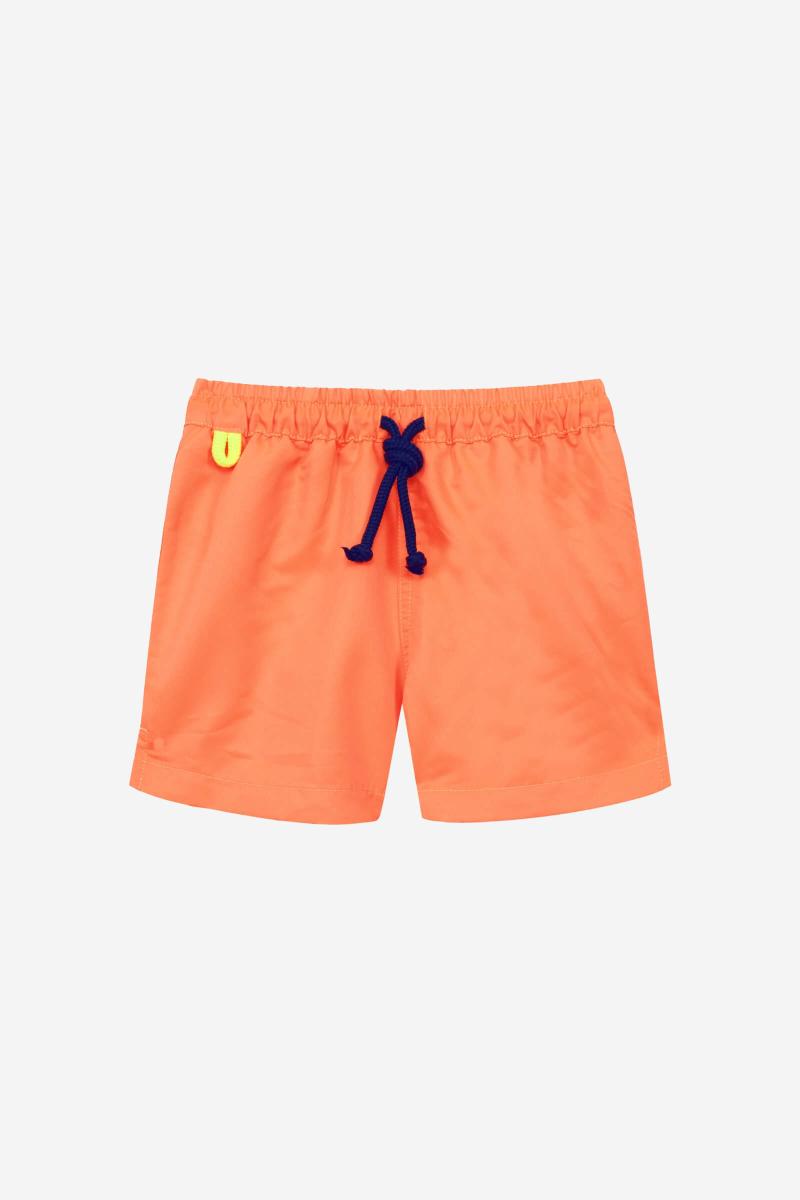 Gilis Short De Bain Meno - Orange Fluo Ceinture élastiquée