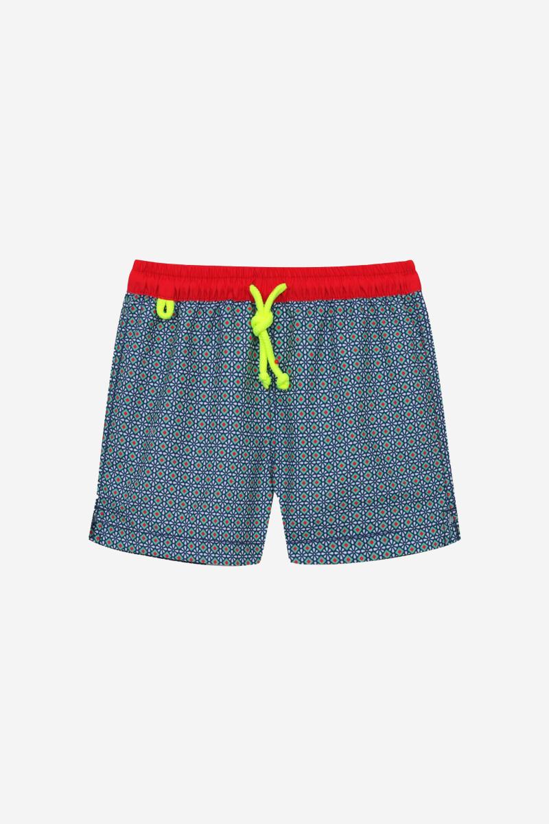 Gilis Short De Bain Meno - Original Azulejos Ceinture élastiquée