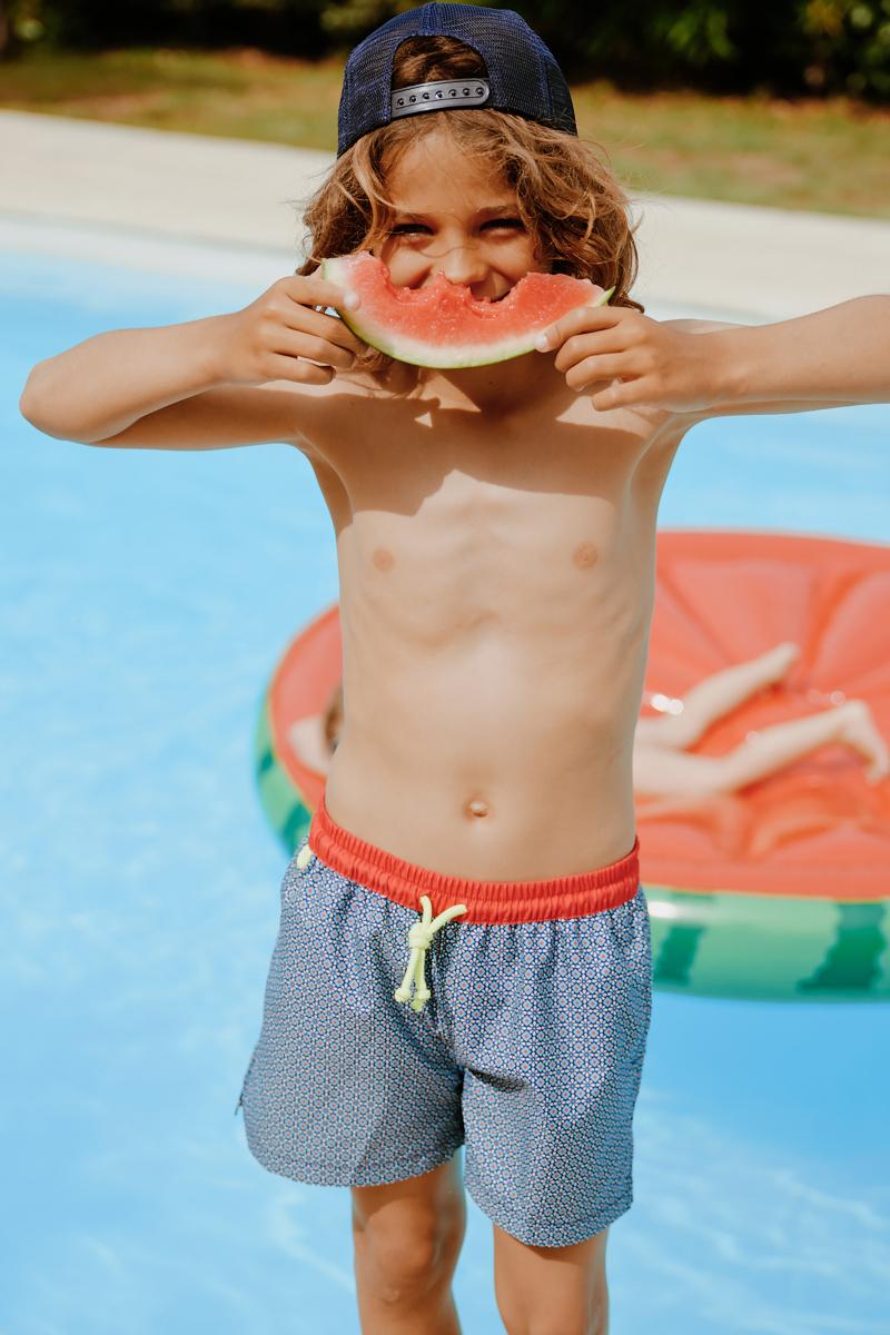 Gilis Short De Bain Meno - Original Azulejos Ceinture élastiquée