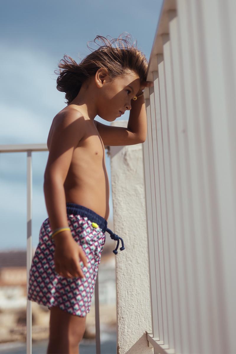 Gilis Short De Bain Meno - Pink Jaipur Ceinture élastiquée