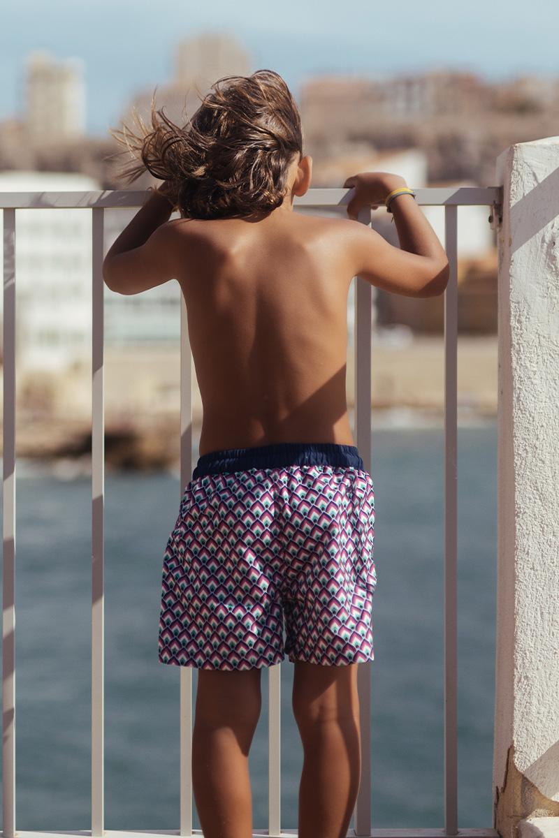 gilis Short de bain Meno - Pink Jaipur Ceinture élastiquée