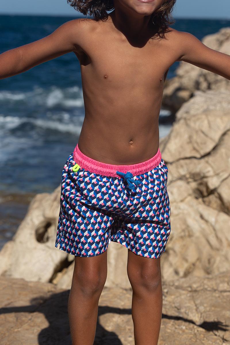 Gilis Short De Bain Meno - Sweet Rubik Ceinture élastiquée