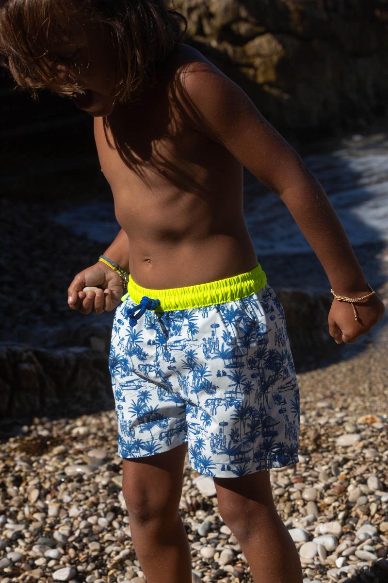 gilis Short de bain Meno - Toile Balinaise Ceinture élastiquée