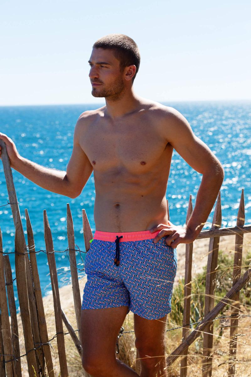 Gilis Short De Bain Trawangan - Blue Cali L' Iconique à Ceinture élastique