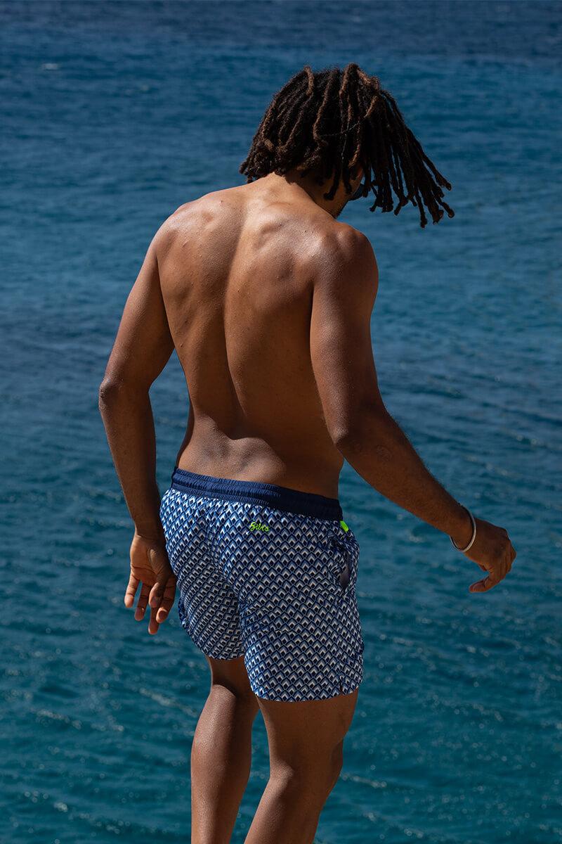 Gilis Short De Bain Trawangan - Blue Jaipur L' Iconique à Ceinture élastique