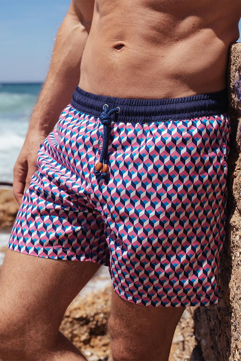 Gilis Short De Bain Trawangan - Candy Rubik L' Iconique à Ceinture élastique