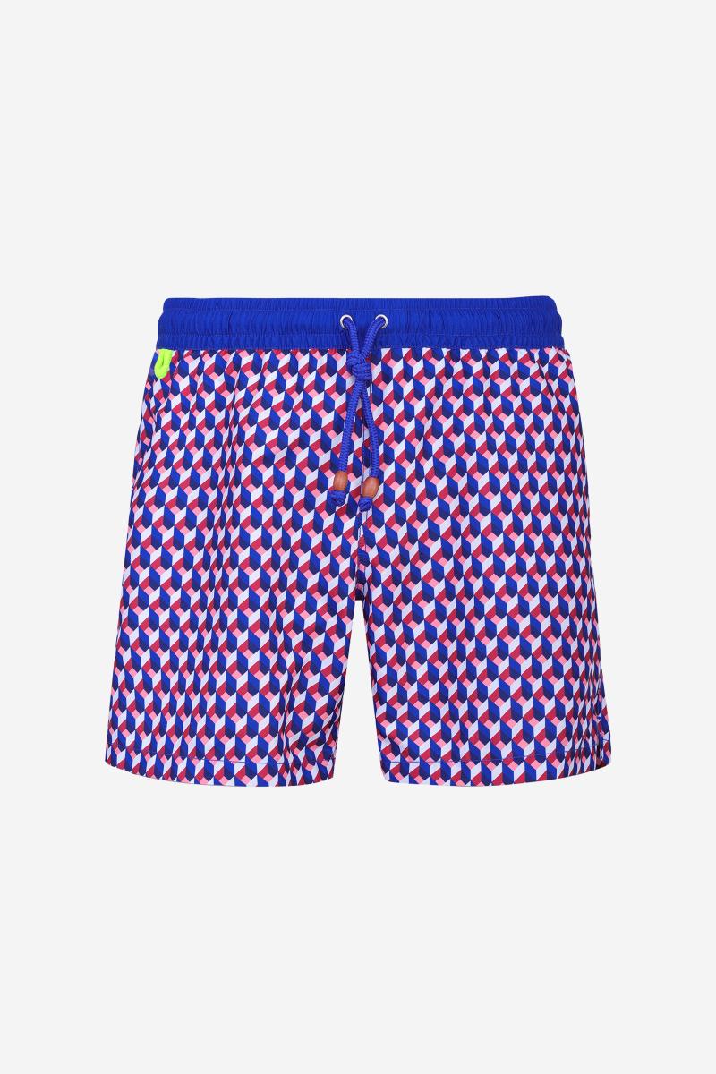 Gilis Short De Bain Trawangan - Cherry Rubik L' Iconique à Ceinture élastique