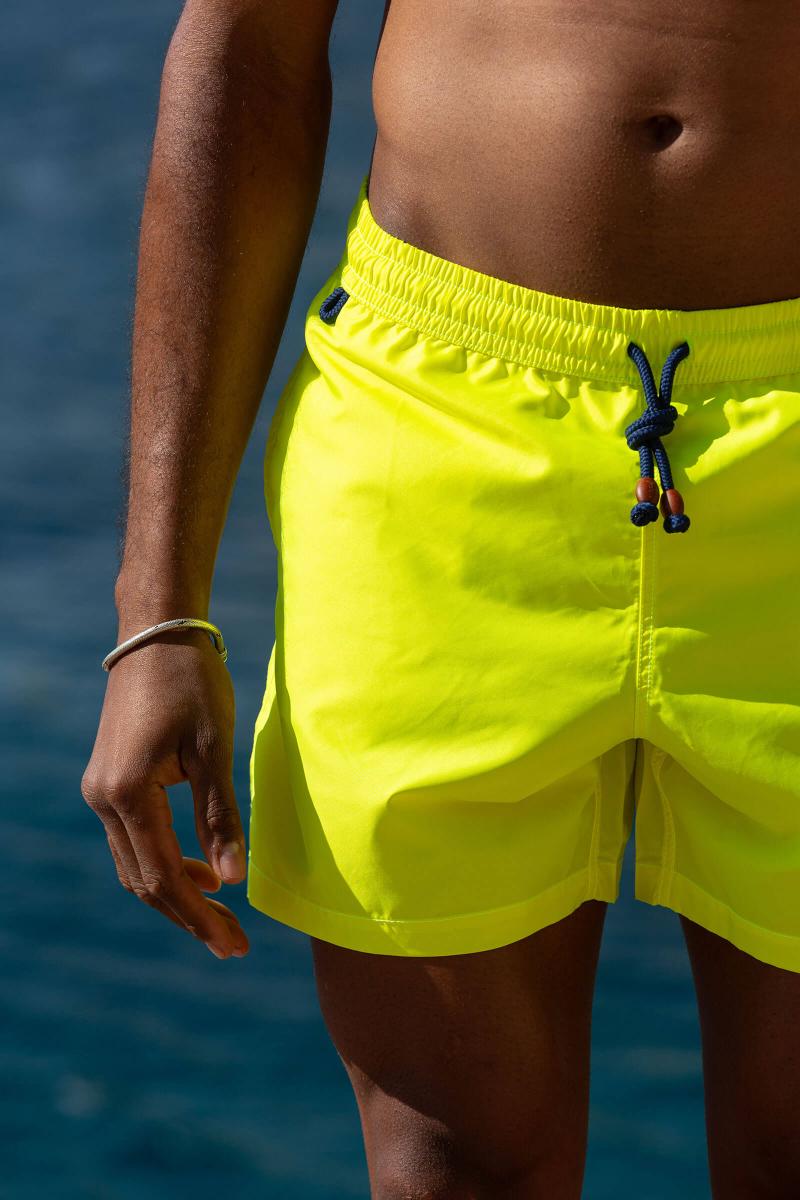 gilis Short de bain Trawangan - Jaune Fluo L' iconique à ceinture élastique