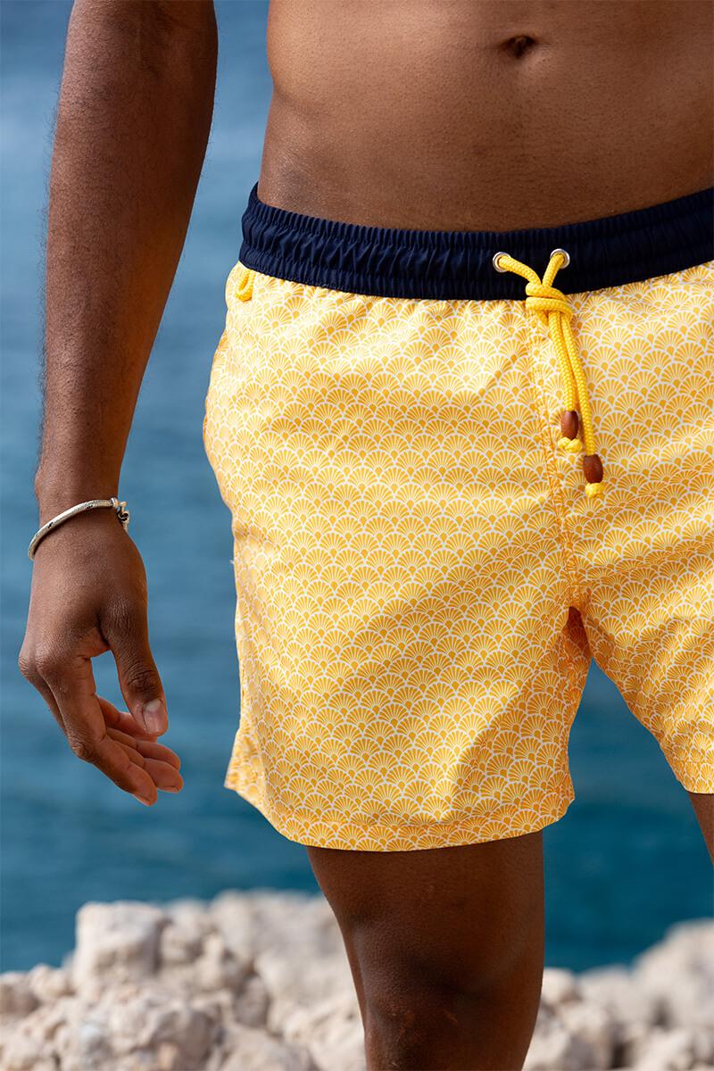 Gilis Short De Bain Trawangan - Lemon Nagoya L' Iconique à Ceinture élastique