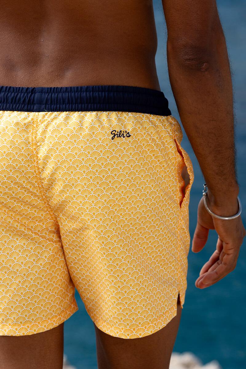 Gilis Short De Bain Trawangan - Lemon Nagoya L' Iconique à Ceinture élastique