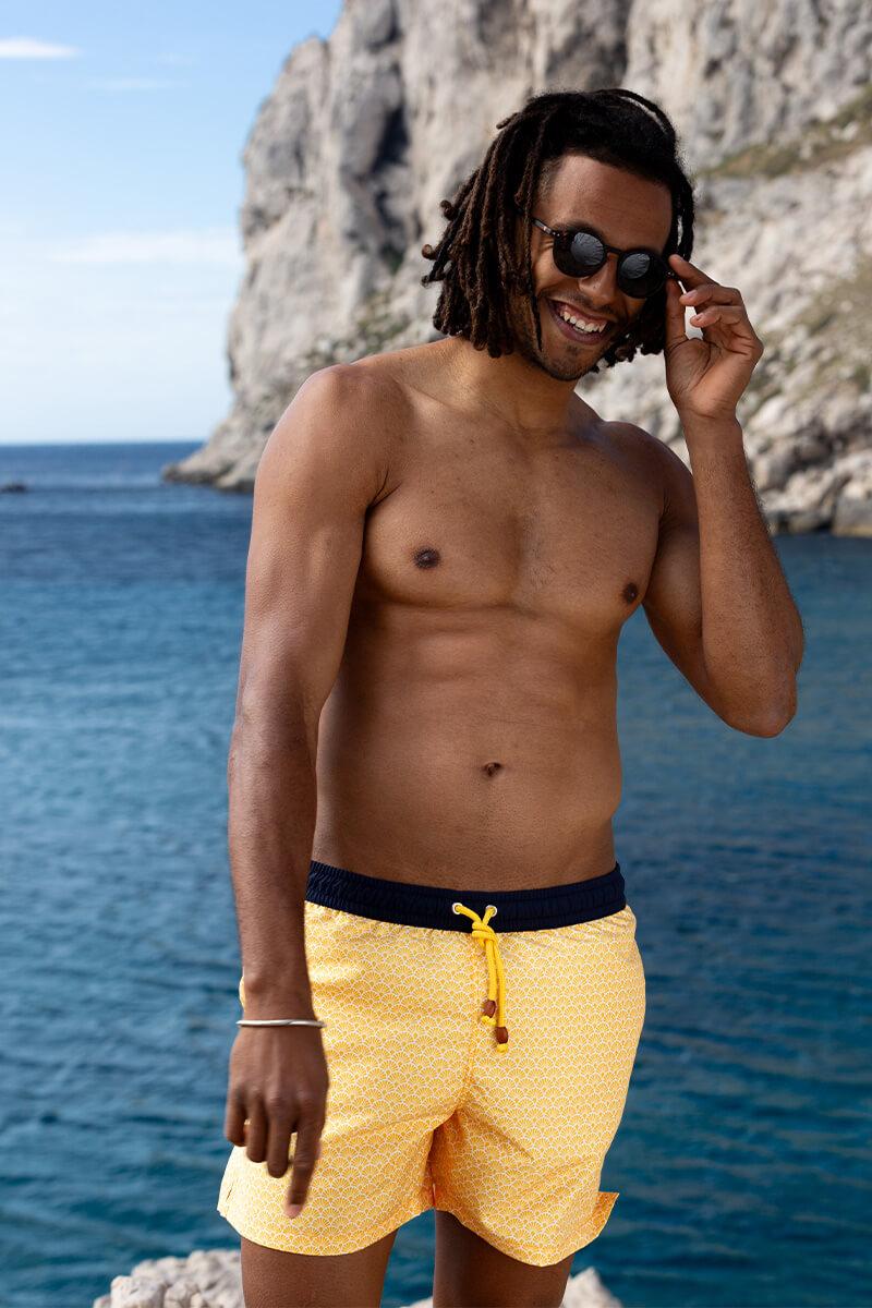 gilis Short de bain Trawangan - Lemon Nagoya L' iconique à ceinture élastique