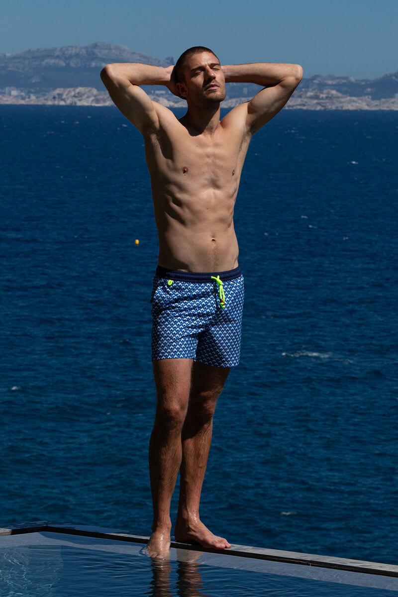 gilis Short de bain Trawangan Light - Blue Jaipur Le déperlant à ceinture élastique