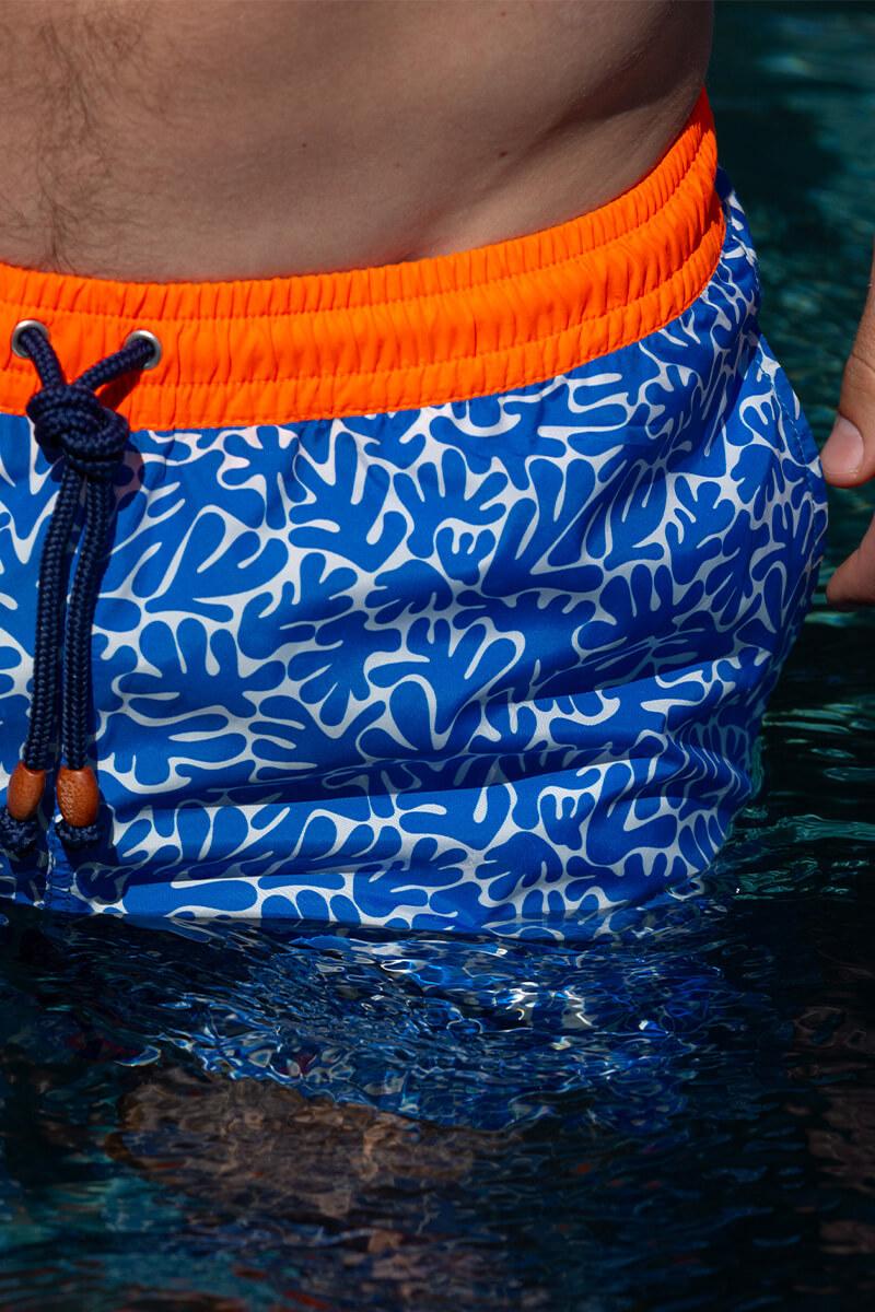 Gilis Short De Bain Trawangan Light - Blue Maupiti Le Déperlant à Ceinture élastique