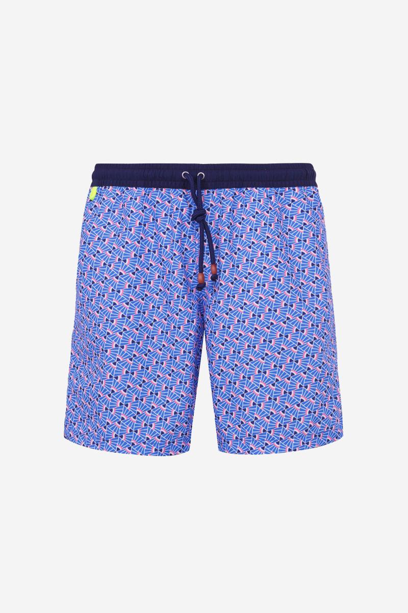 Gilis Short De Bain Trawangan + Long - Blue Cali L'iconique à Ceinture élastique Dans Sa Version Longue