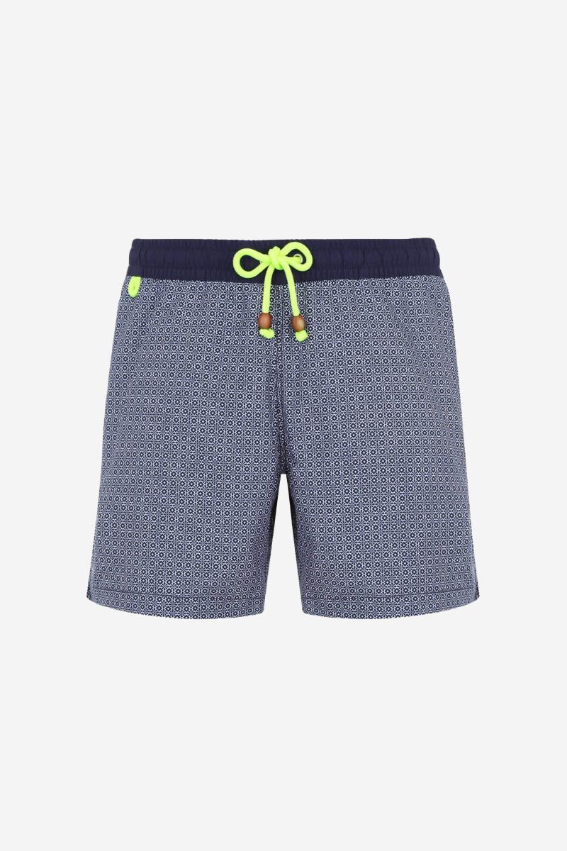 Gilis Short De Bain Trawangan - Navy Azulejos L' Iconique à Ceinture élastique
