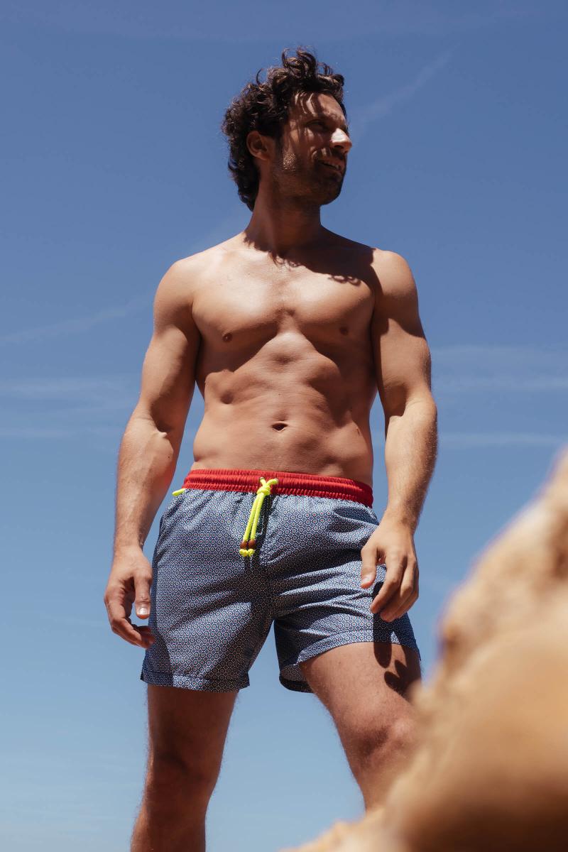 Gilis Short De Bain Trawangan - Original Azulejos L' Iconique à Ceinture élastique