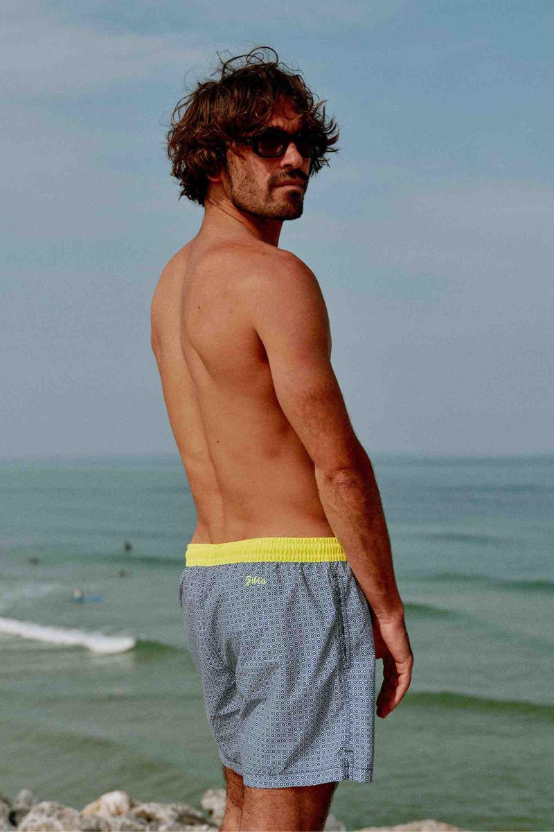 Gilis Short De Bain Trawangan - Sunny Azulejos L' Iconique à Ceinture élastique