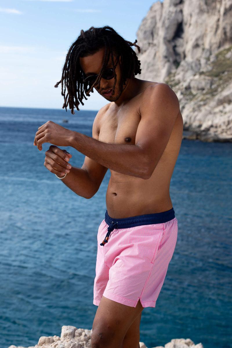 Gilis Short De Bain Trawangan - Sweet Seersucker L' Iconique à Ceinture élastique