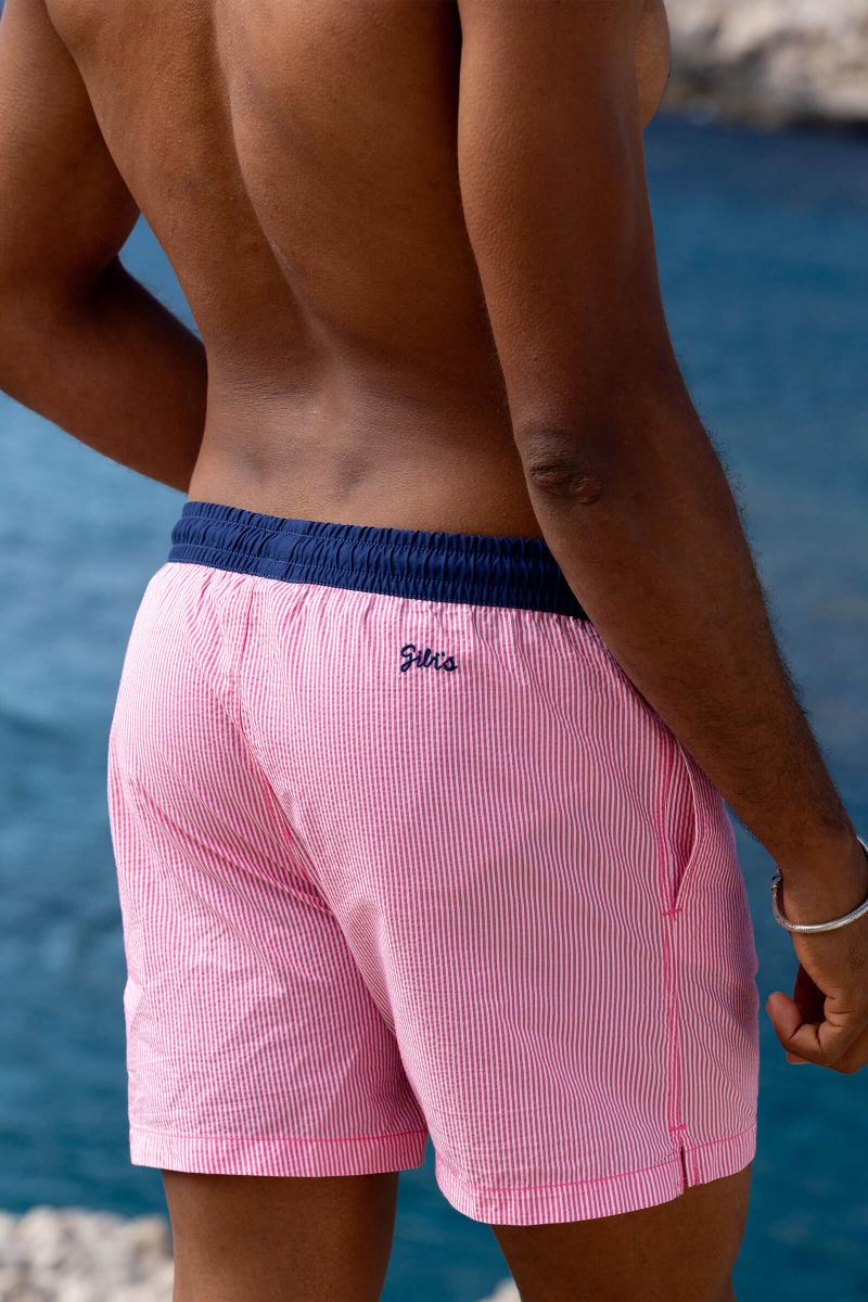 Gilis Short De Bain Trawangan - Sweet Seersucker L' Iconique à Ceinture élastique